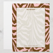 Zebradruck, Schokolade + Rosa Briefkopf (Vorne/Hinten)