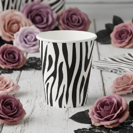 Zebradruck Schwarz-Weiß-Party Pappbecher