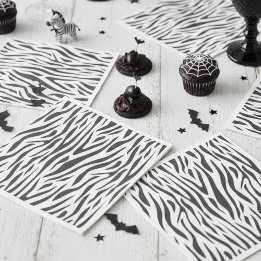 Zebradruck Schwarz-Weiß-Party Serviette