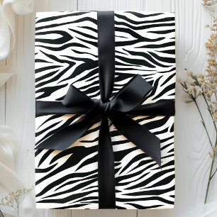Zebradruck Streifen Schwarz und Weiß Tiermuster Geschenkpapier