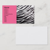 Zebradruck und rosa Visitenkarte (Vorne/Hinten)