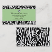 Zebradruckgrün mit geformtem Diamanten des Herzens Visitenkarte (Vorne/Hinten)