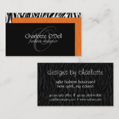 Zebradruckmonogramm Visitenkarte (Vorne/Hinten)