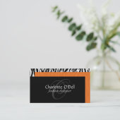 Zebradruckmonogramm Visitenkarte (Stehend Vorderseite)