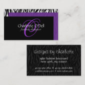 Zebradruckmonogramm Visitenkarte (Vorne/Hinten)