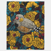 Zebrafinch und Rose Fleecedecke (Vorderseite)