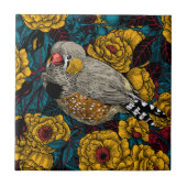 Zebrafinch und Rose Fliese (Vorderseite)