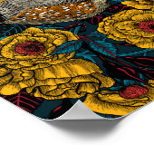 Zebrafinch und Rose Poster (Ecke)