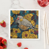 Zebrafinch und Rose Serviette (Beispiel)