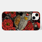 Zebrafinch und rote Rose Case-Mate iPhone Hülle (Rückseite (Horizontal))