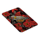 Zebrafinch und rote Rose Magnet (Rechte Seite)