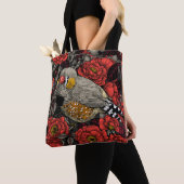 Zebrafinch und rote Rose Tasche (Von Nahem)