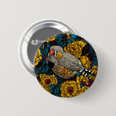 Zebrafink und Rosenbusch Button (Vorne & Hinten)