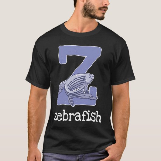 Zebrafish Alphabet Letter Fish Kids T-Shirt (Vorderseite)