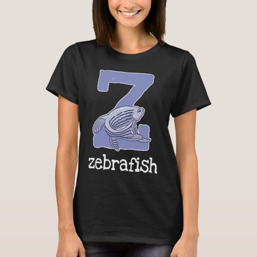 Zebrafish Alphabet Letter Fish Kids T-Shirt (Vorderseite)