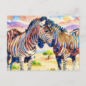 Zebrafreunde in der Savanne Postkarte (Vorderseite)