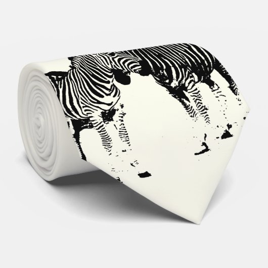 Zebrafreunde Krawatte (Gerollt)