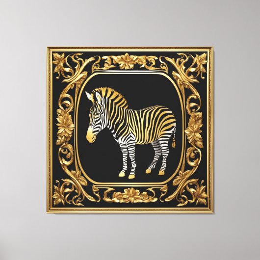 Zebragoldrahmen und schwarzer Zierrahmen Leinwanddruck (Vorderseite)