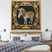 Zebragoldrahmen und schwarzer Zierrahmen Leinwanddruck (Insitu (Schlafzimmer))