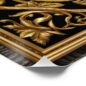 Zebragoldrahmen und schwarzer Zierrahmen Poster (Ecke)