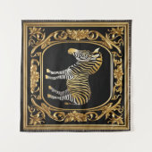 Zebragoldrahmen und schwarzer Zierrahmen Wandteppich (Vorderseite (Horizontal))