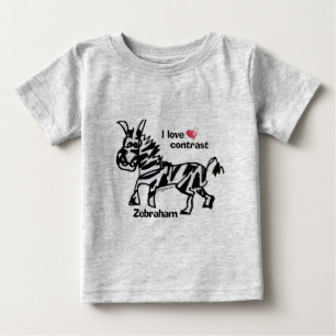 Zebraham-I-Liebe-Kontrast Baby T-shirt