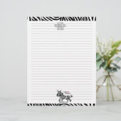 Zebraham-I-Liebe-Kontrast Briefbogen (Stehend Vorderseite)