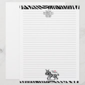 Zebraham-I-Liebe-Kontrast Briefbogen (Vorne/Hinten)