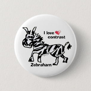Zebraham-I-Liebe-Kontrast Button