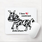 Zebraham-I-Liebe-Kontrast Mousepad (Mit Mouse)