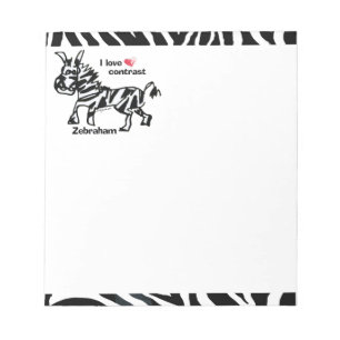 Zebraham-I-Liebe-Kontrast Notizblock