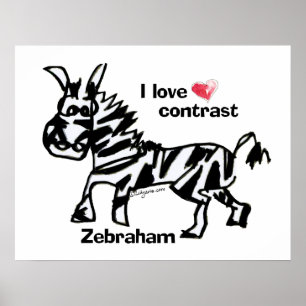 Zebraham-I-Liebe-Kontrast Poster