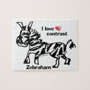Zebraham-I-Liebe-Kontrast Puzzle