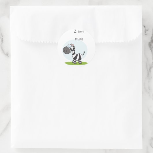 Zebrakleber Runder Aufkleber (Tasche)
