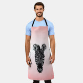Zebrakopf auf Rosa Schürze (Getragen)
