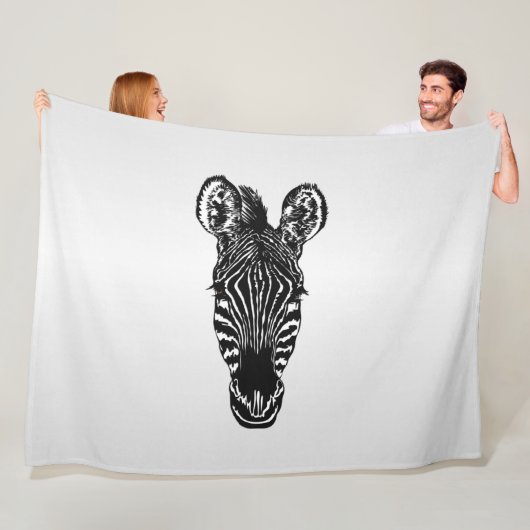 Zebrakopf auf Silber Fleecedecke (Beispiel)