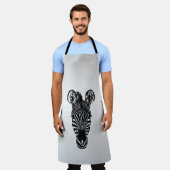 Zebrakopf auf Silber Schürze (Getragen)