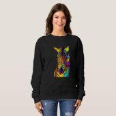 Zebrakopf buntes Pop-Art Sweatshirt (Vorne ganz)