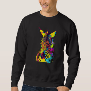 Zebrakopf Farbige Pop-Art Sweatshirt