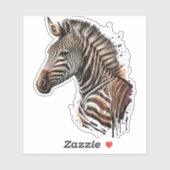 Zebrakopfdekoration Aufkleber (Blatt)