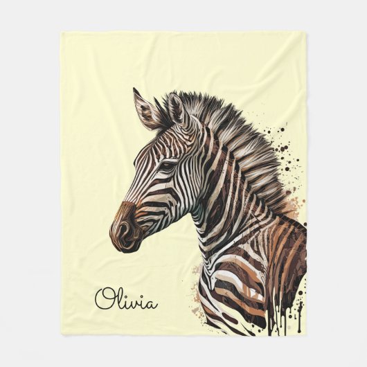Zebrakopfdekoration Fleecedecke (Vorderseite)