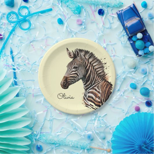 Zebrakopfdekoration Pappteller (Party)