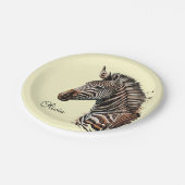 Zebrakopfdekoration Pappteller (Schrägansicht)