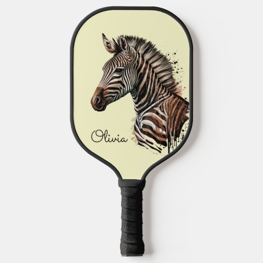 Zebrakopfdekoration Pickleball Schläger (Vorderseite)