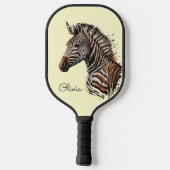 Zebrakopfdekoration Pickleball Schläger (Rückseite)