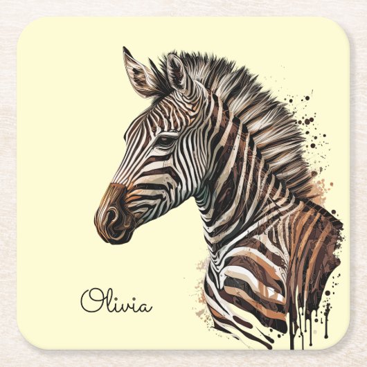 Zebrakopfdekoration Rechteckiger Pappuntersetzer (Vorderseite)