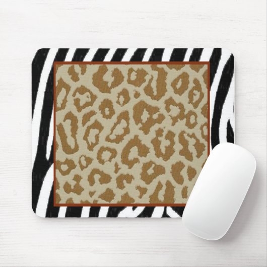 Zebraleopard-Druckrot Mousepad (Mit Mouse)