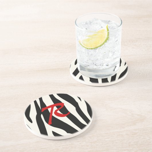 Zebramonogramm Untersetzer (Seite)