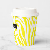 Zebramuster Gelb und Weiß Pappbecher (Links)
