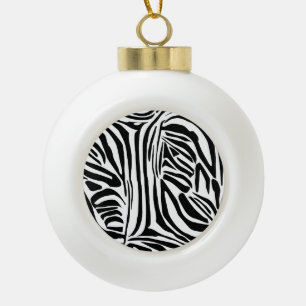 Zebramuster Keramik Kugel-Ornament